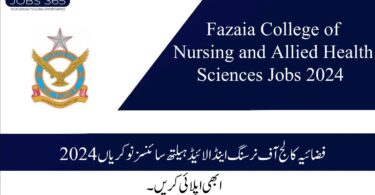 Fazaia College of Nursing and Allied Health Sciences Jobs 2024