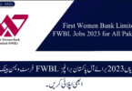 First Women Bank Limited FWBL Jobs 2023 for All Pakistan Branches