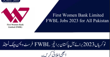 First Women Bank Limited FWBL Jobs 2023 for All Pakistan Branches