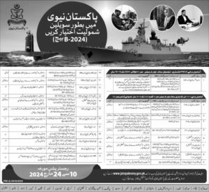 Join Pak Navy Civilian Jobs Batch B – 2024 Online Registration