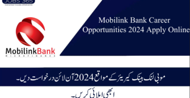 Mobilink Bank Career Opportunities 2024 Apply Online