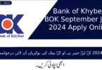 Bank of Khyber BOK September Jobs 2024 Apply Online