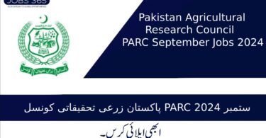 Pakistan Agricultural Research Council PARC September Jobs 2024